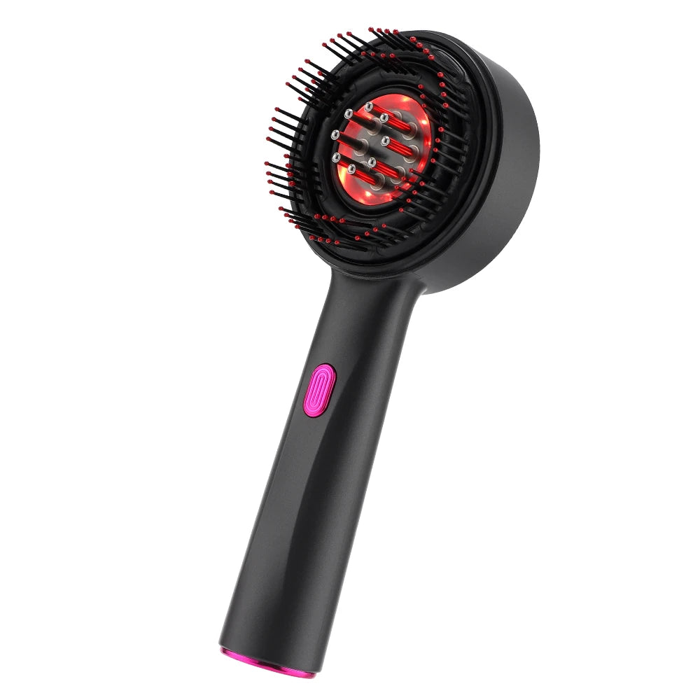 Peine eléctrico con luz roja que estimula el cuero cabelludo y favorece el crecimiento del cabello.